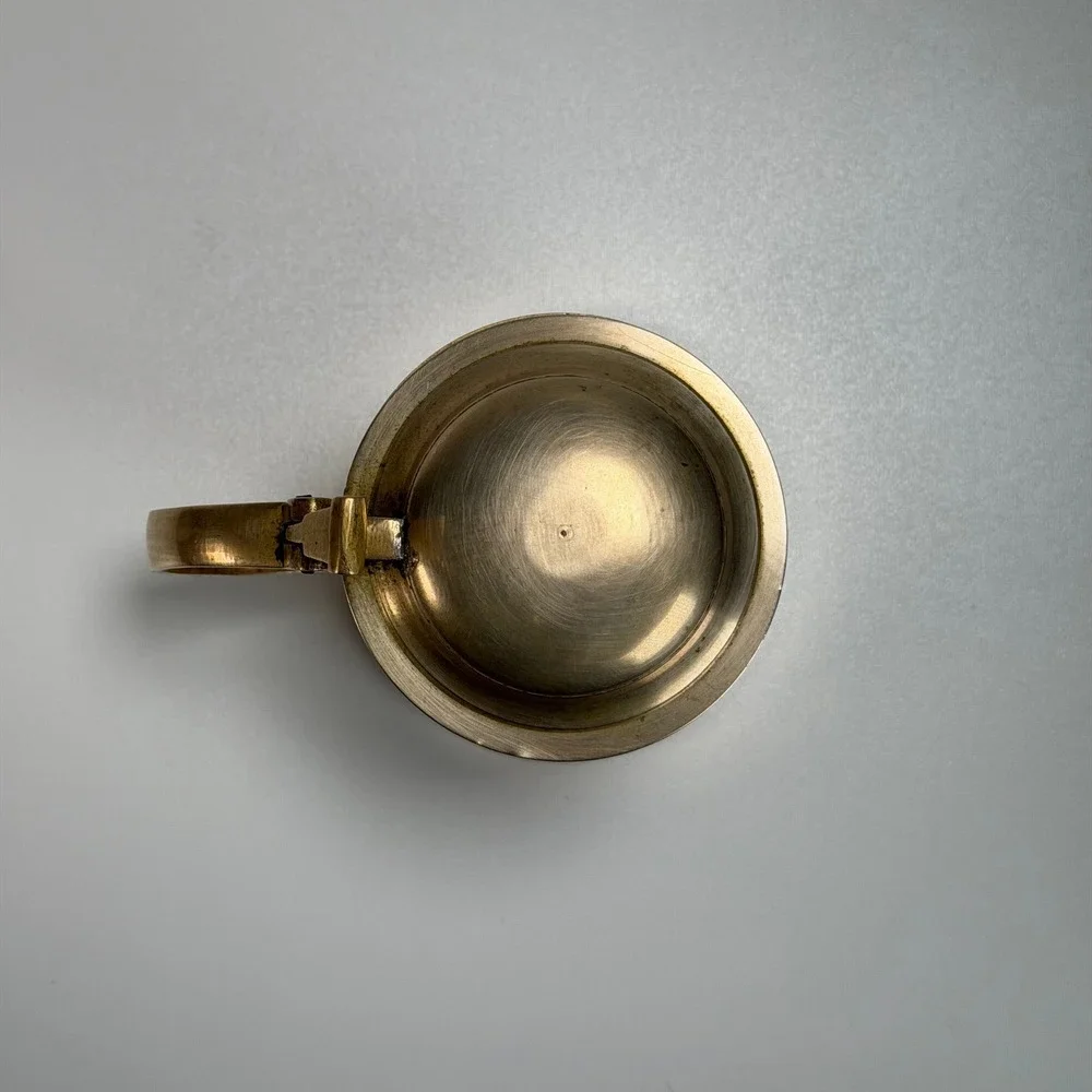 Vintage Brass Lidded Beer Ale Stein Mug Gold Traditional‎ Tankard Old World